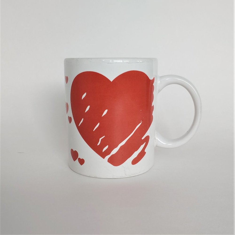 Vintage Red Heart Coffee Mug